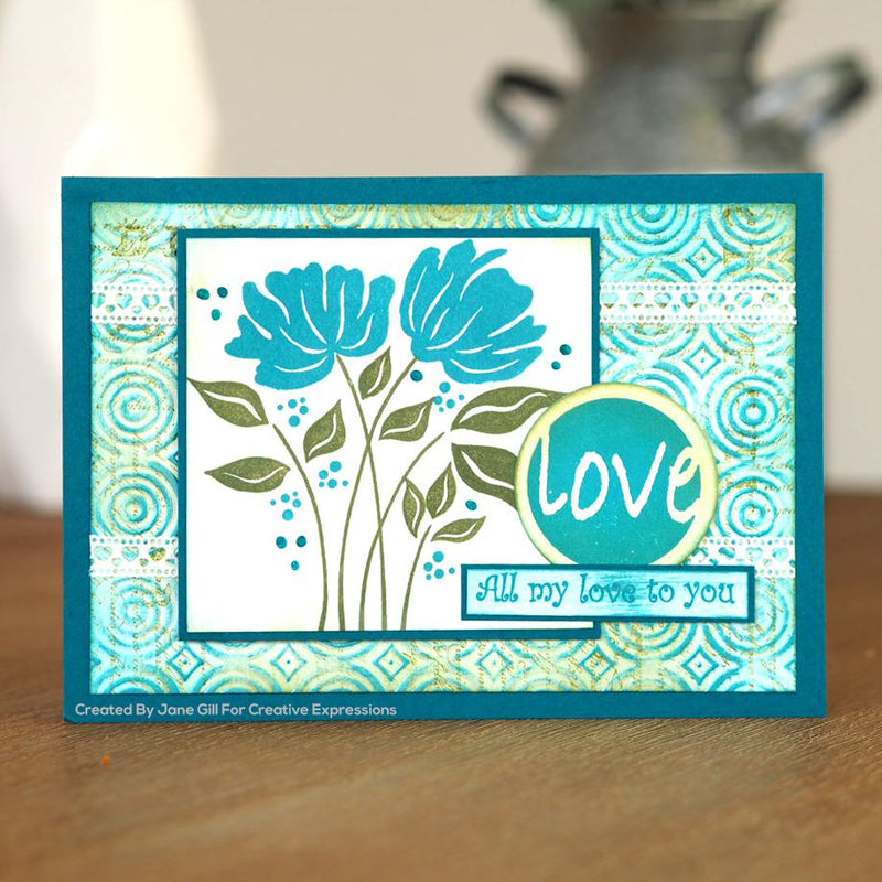 Woodware Clear Singles Circle Words 4 in x 6 in Stamp-3