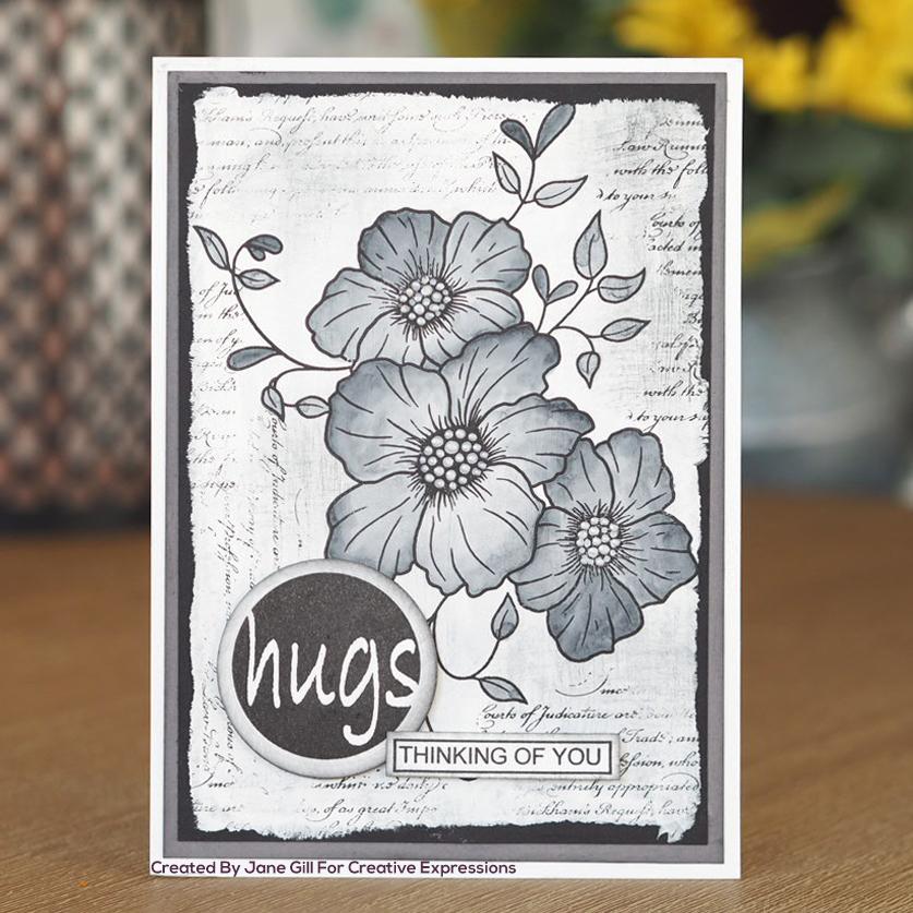 Woodware Clear Singles Circle Words 4 in x 6 in Stamp-4