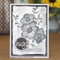 Woodware Clear Singles Circle Words 4 in x 6 in Stamp-4
