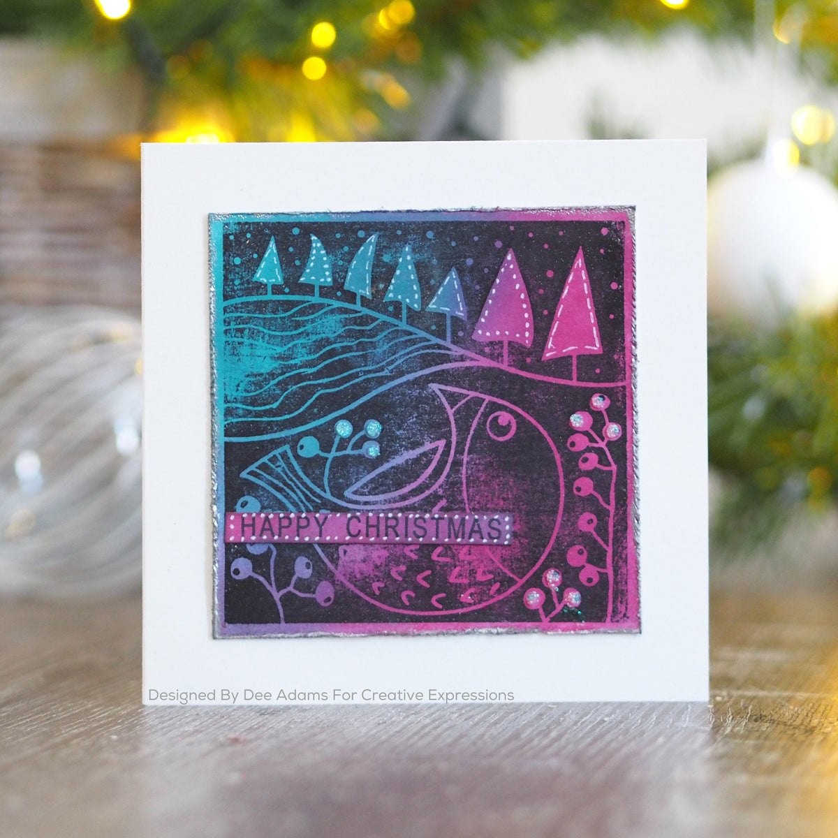 Woodware Clear Singles Lino Cut - Chubby Robin 4 in x 6 in Stamp-2
