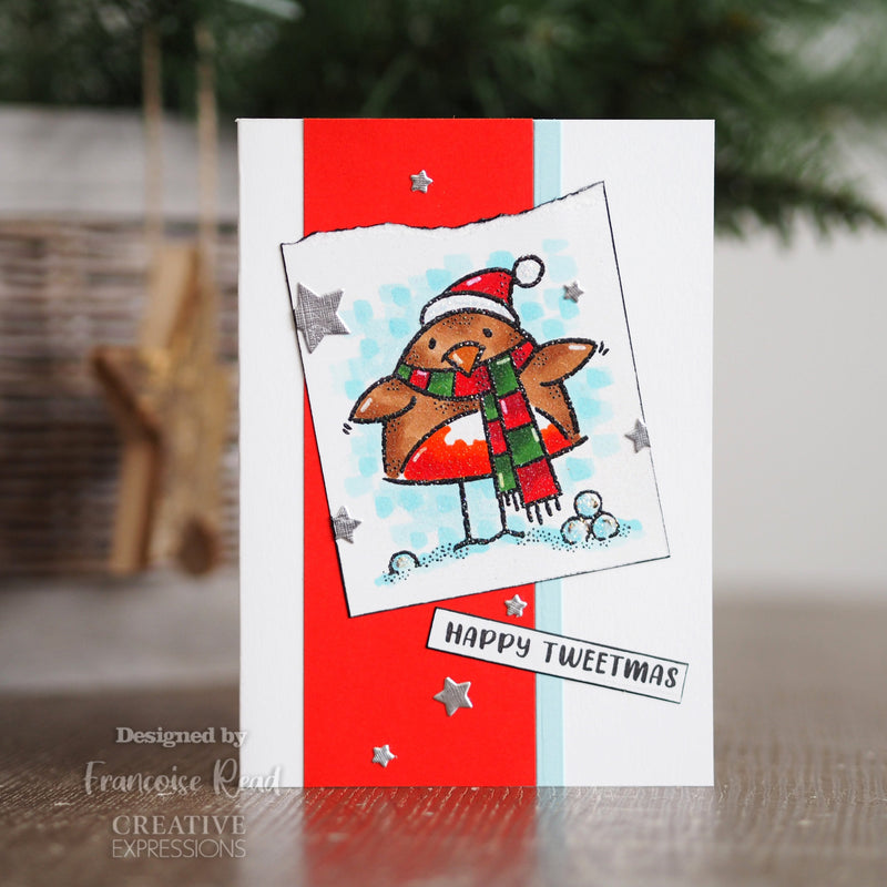 Woodware Clear Singles Tweetmas Robin 3.8 in x 2.6 in Stamp-2