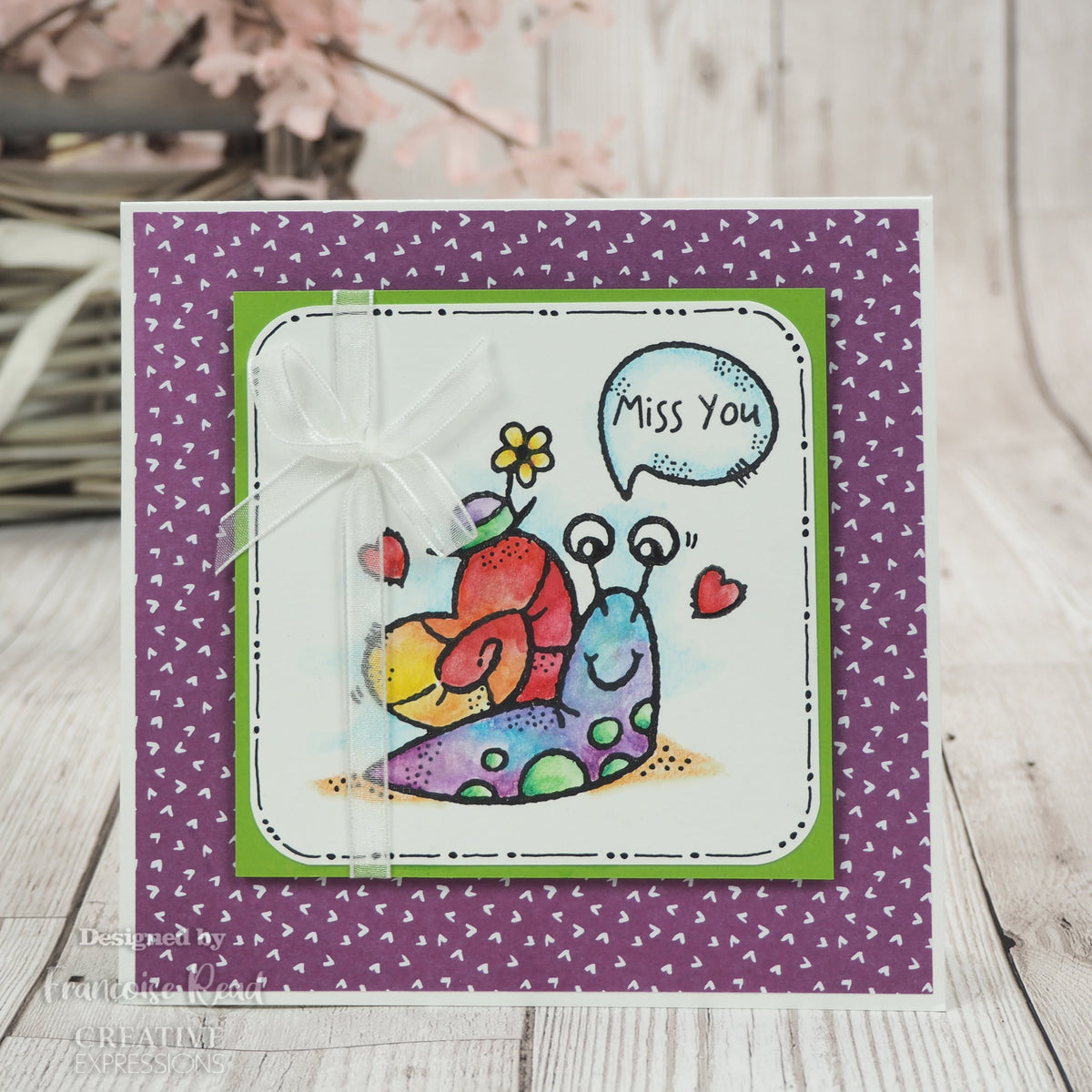 Woodware Clear Singles Happy Snail 3 in x 4 in Stamp-2