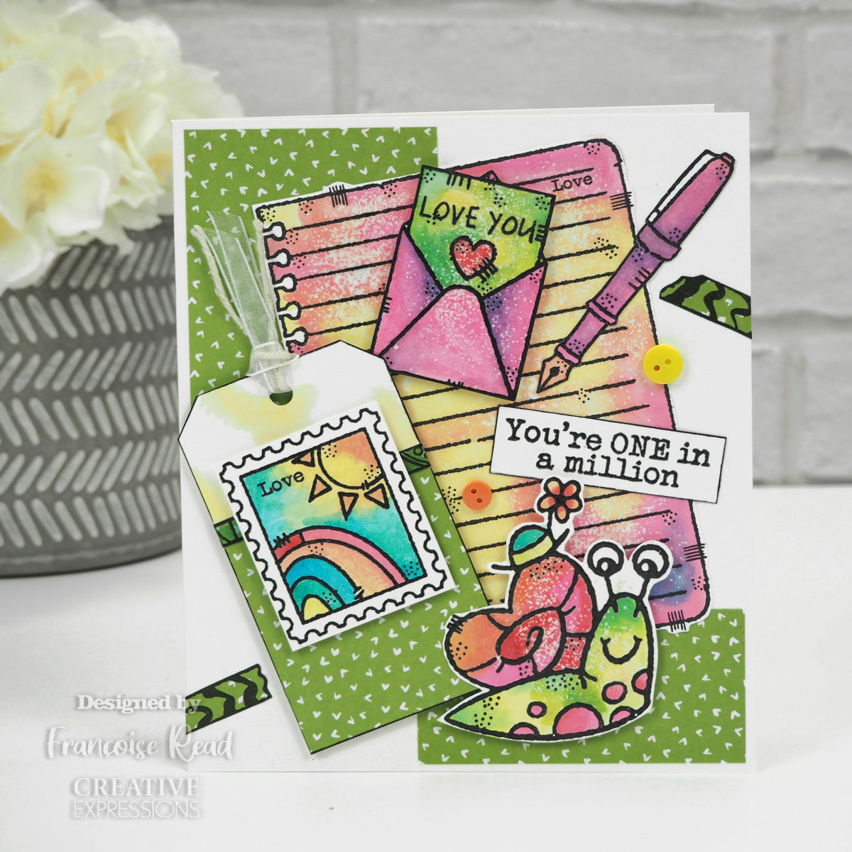 Woodware Clear Singles Happy Snail 3 in x 4 in Stamp-4
