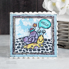 Woodware Clear Singles Happy Snail 3 in x 4 in Stamp-3
