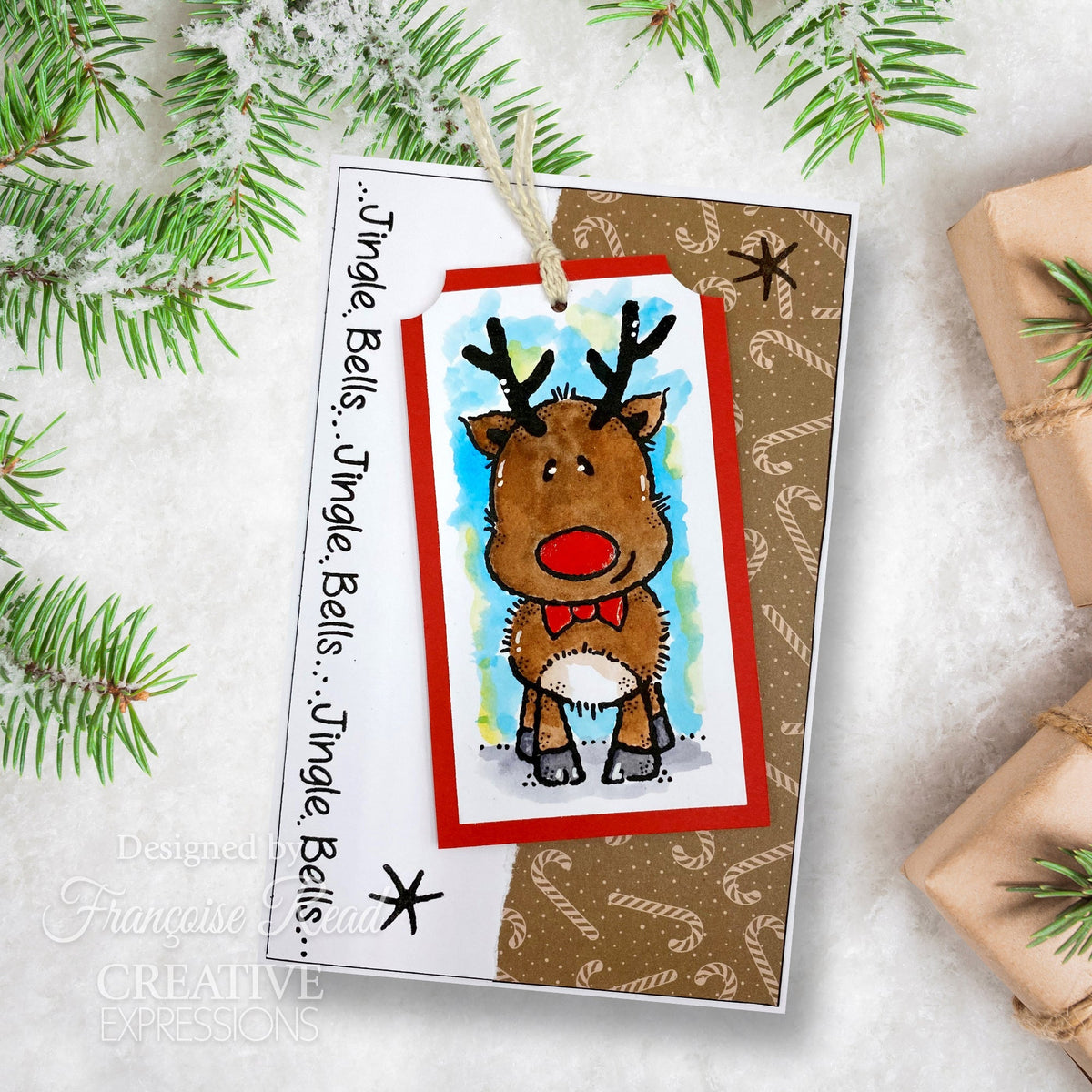 Woodware Clear Singles Mini Rudolph 3 in x 4 in Stamp-2