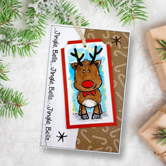 Woodware Clear Singles Mini Rudolph 3 in x 4 in Stamp-2