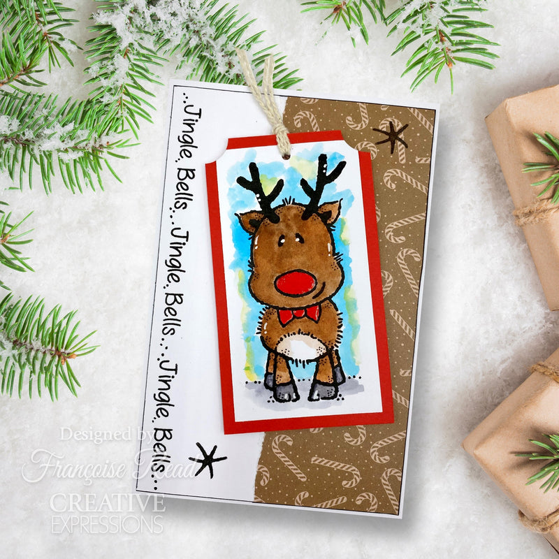 Woodware Clear Singles Mini Rudolph 3 in x 4 in Stamp-2