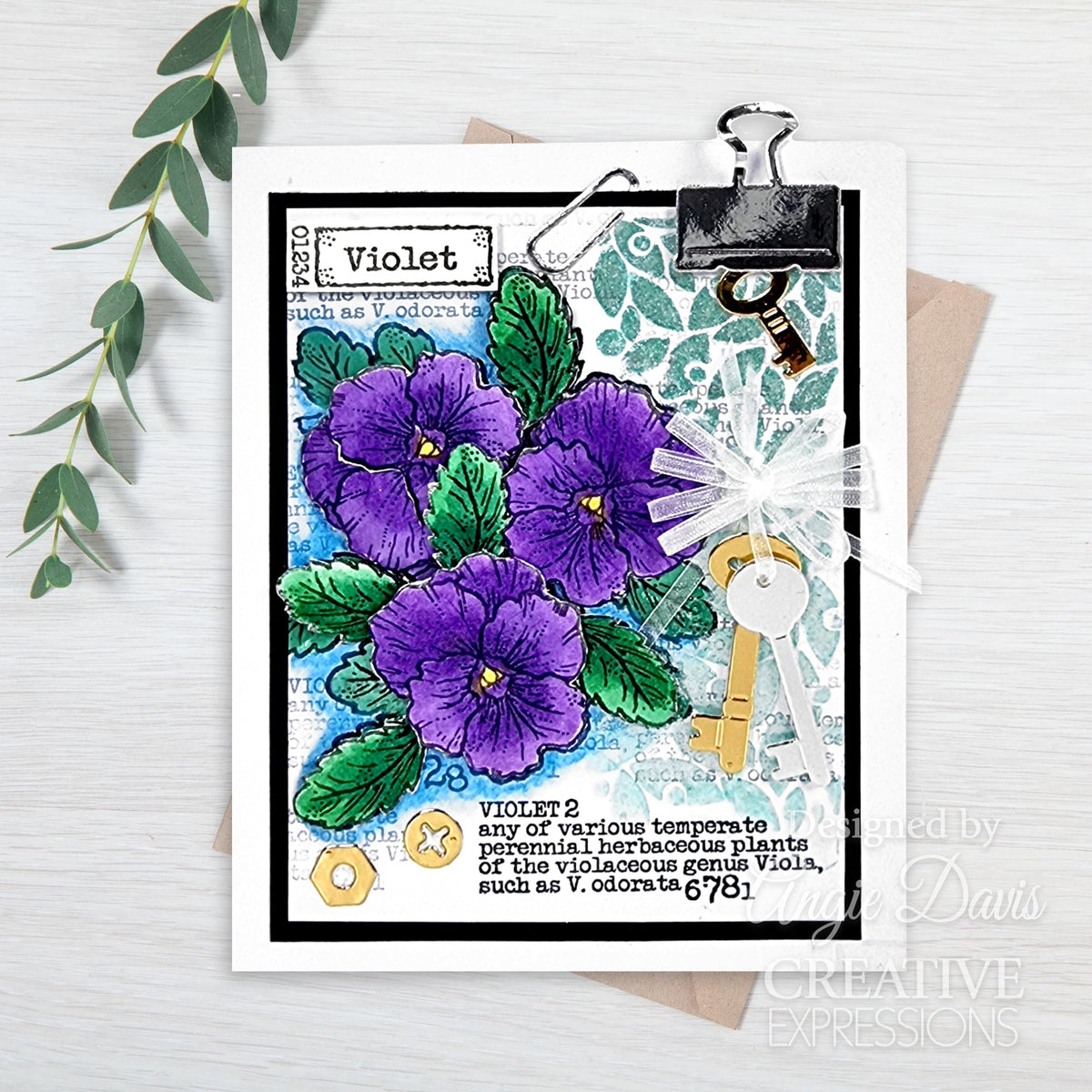 Woodware Clear Singles Mini Violet 3 in x 4 in Stamp Set-2