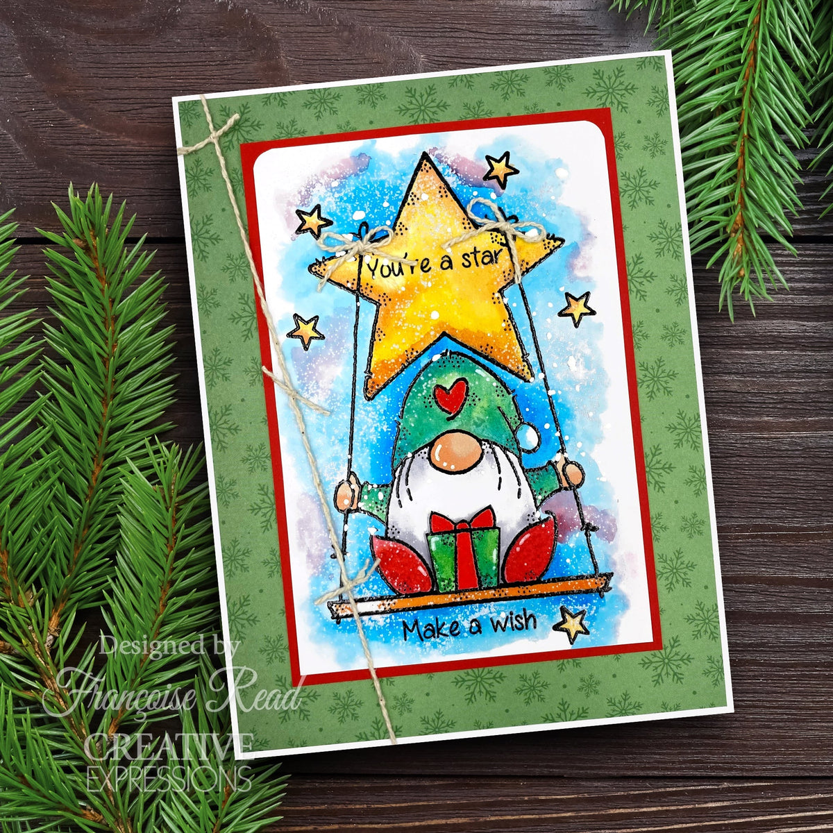 Woodware Clear Singles Star Gnome 4 in x 6 in Stamp Set-2
