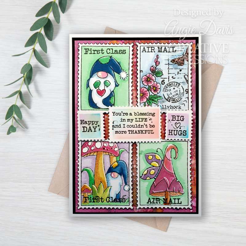 Woodware Clear Singles Hollyhocks 4 in x 6 in Stamp Set-18