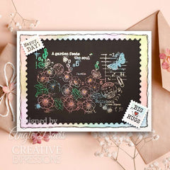 Woodware Clear Singles Hollyhocks 4 in x 6 in Stamp Set-19
