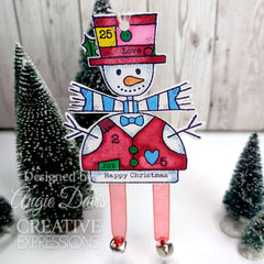 Woodware Clear Singles Wooden Snowman 4 in x 6 in Stamp Set-8