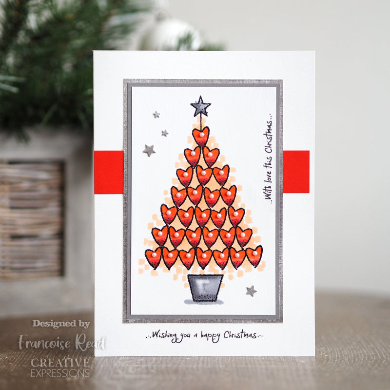 Woodware Clear Singles Heart Tree 4 in x 6 in Stamp-3
