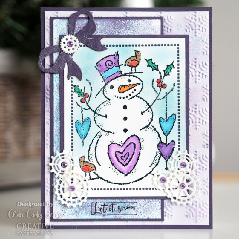 Woodware Clear Singles Loving Snowman 4 in x 6 in Stamp-2