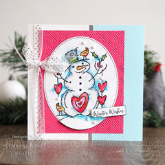 Woodware Clear Singles Loving Snowman 4 in x 6 in Stamp-3