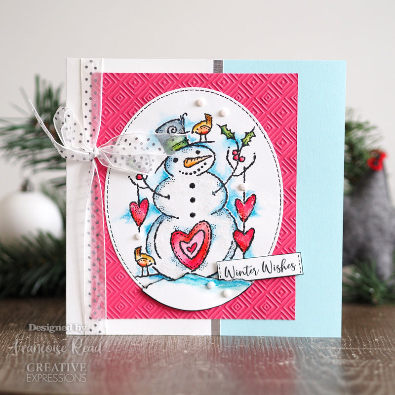 Woodware Clear Singles Loving Snowman 4 in x 6 in Stamp-3