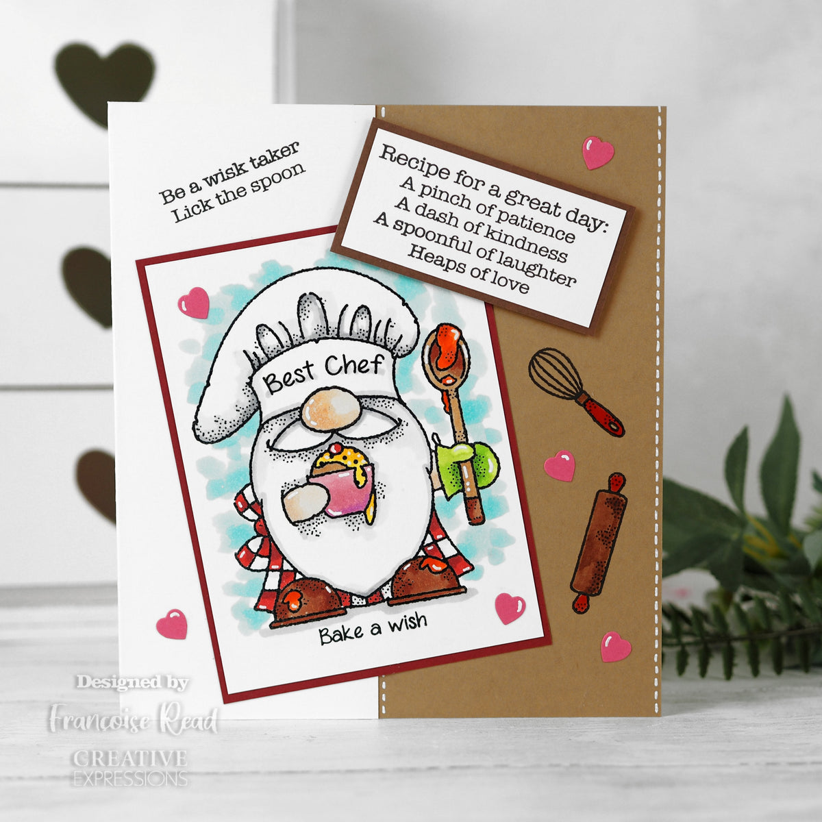 Woodware Clear Singles Gnome Chef 4 in x 6 in Stamp-2