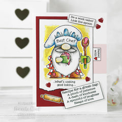 Woodware Clear Singles Gnome Chef 4 in x 6 in Stamp-3