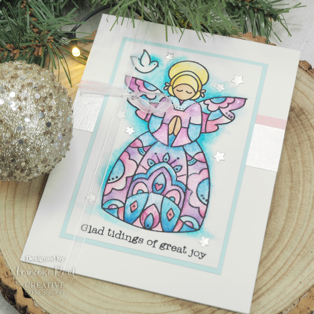 Woodware Clear Singles Angel Blessings 4 in x 6 in Stamp-2