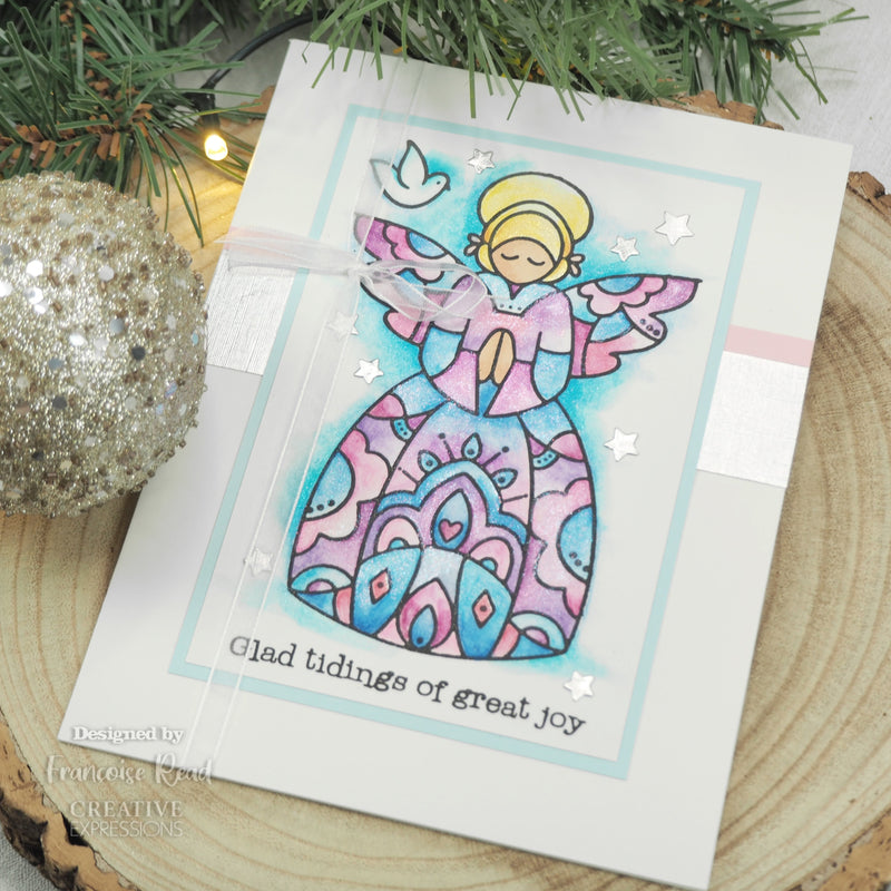 Woodware Clear Singles Angel Blessings 4 in x 6 in Stamp-2