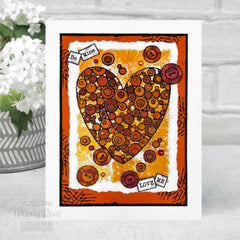 Woodware Clear Singles Bubble Heart 4 in x 6 in Stamp-2