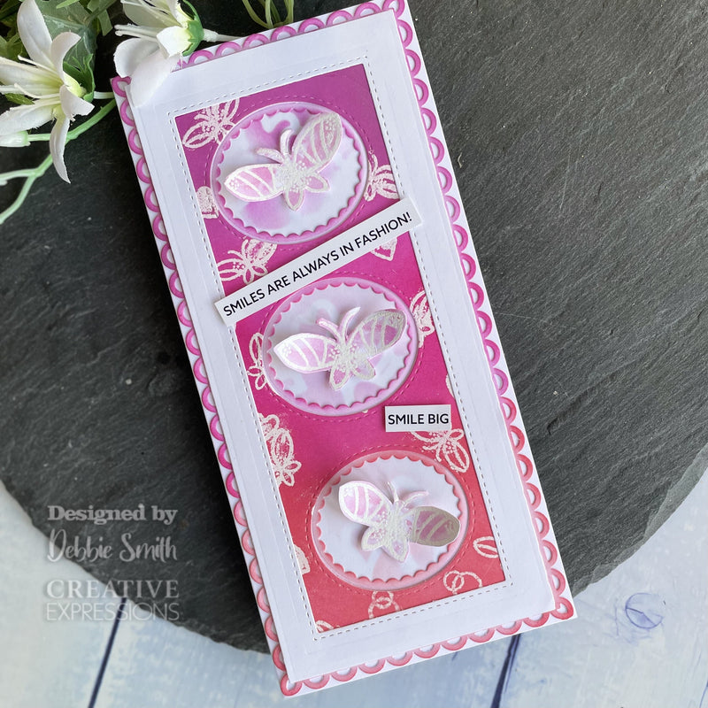 Woodware Clear Singles Butterfly Heart 4 in x 6 in Stamp-7