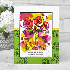 Woodware Clear Singles Round Blooms 4 in x 6 in Stamp-2