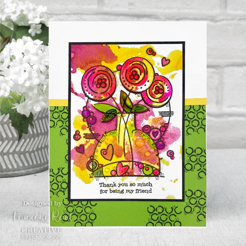 Woodware Clear Singles Round Blooms 4 in x 6 in Stamp-2