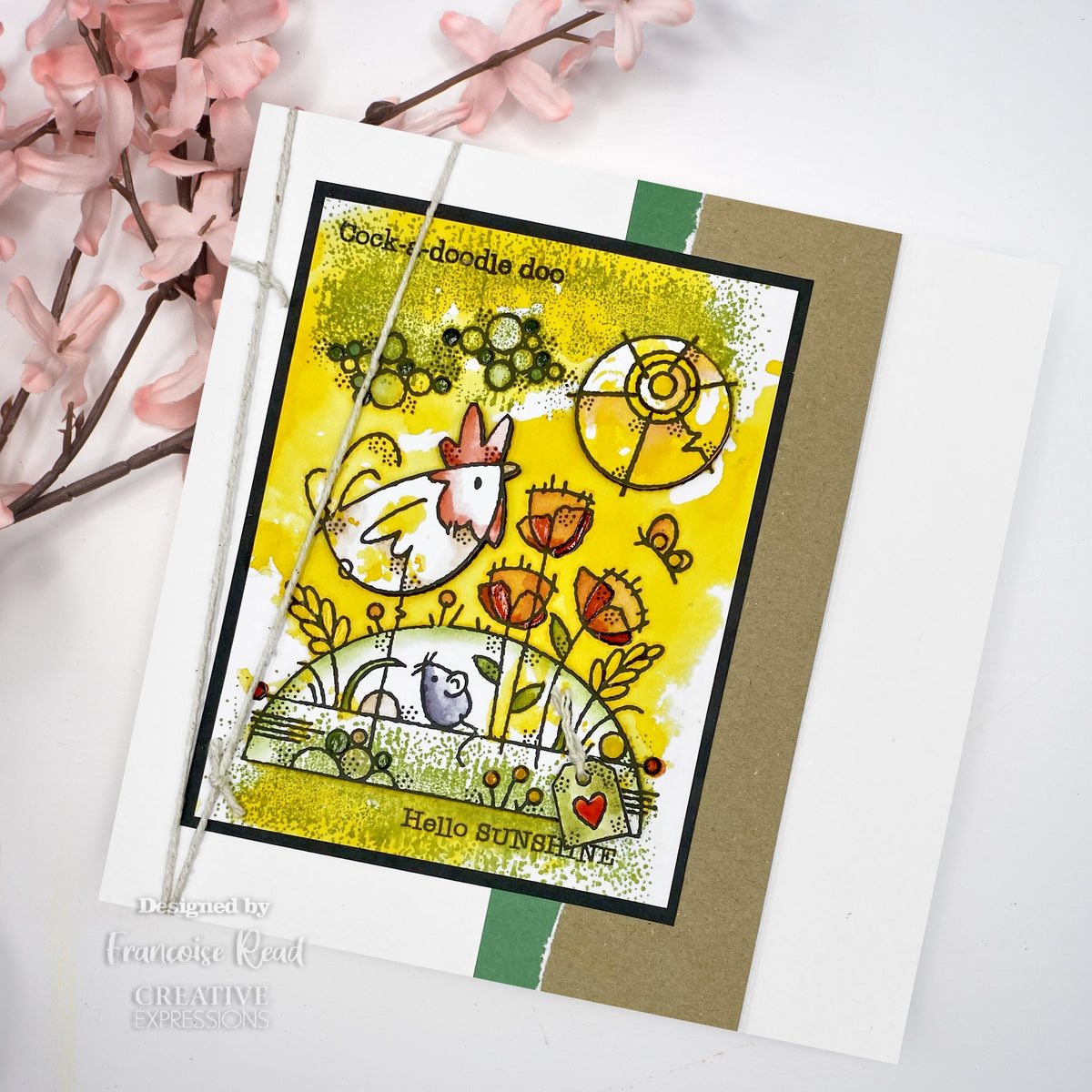 Woodware Clear Singles Rooster Meadow 4 in x 6 in Stamp-3