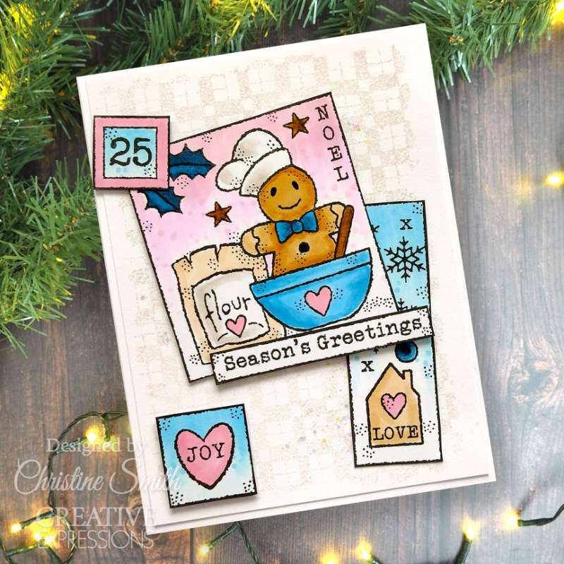 Woodware Clear Singles Faded Gingham 4 in x 6 in Stamp Set-4