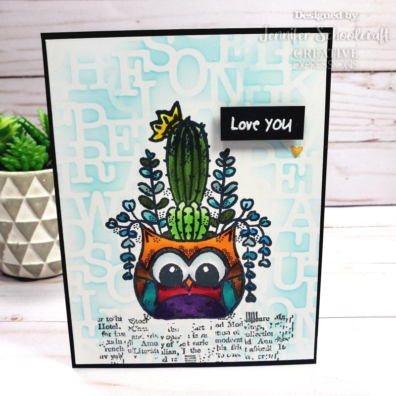 Woodware Clear Singles Owl Planter 4 in x 4 in Stamp-3