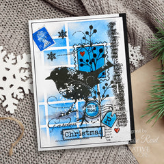 Tampon Woodware Clear Singles Étiquettes de Noël Scrapbooking 3 po x 4 po-9