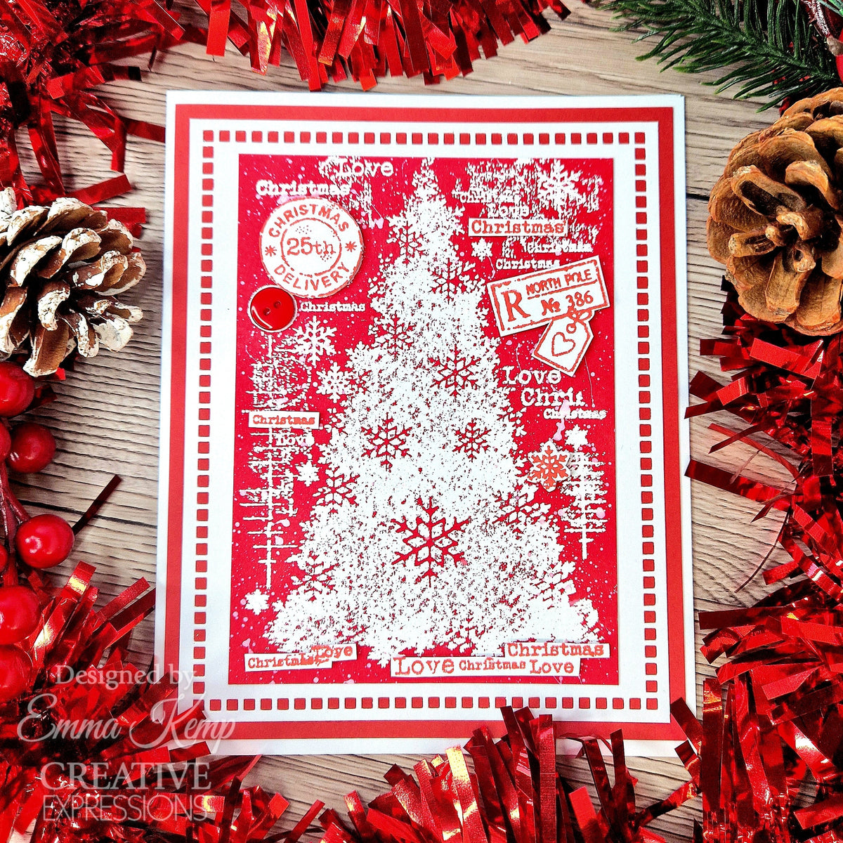 Assortiment de tampons Woodware Clear Singles « Snow Frosted Tree » 10 cm x 15 cm-3