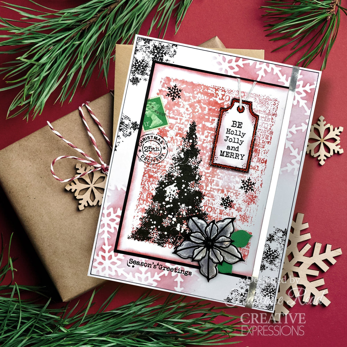Assortiment de tampons Woodware Clear Singles « Snow Frosted Tree » 10 cm x 15 cm-6