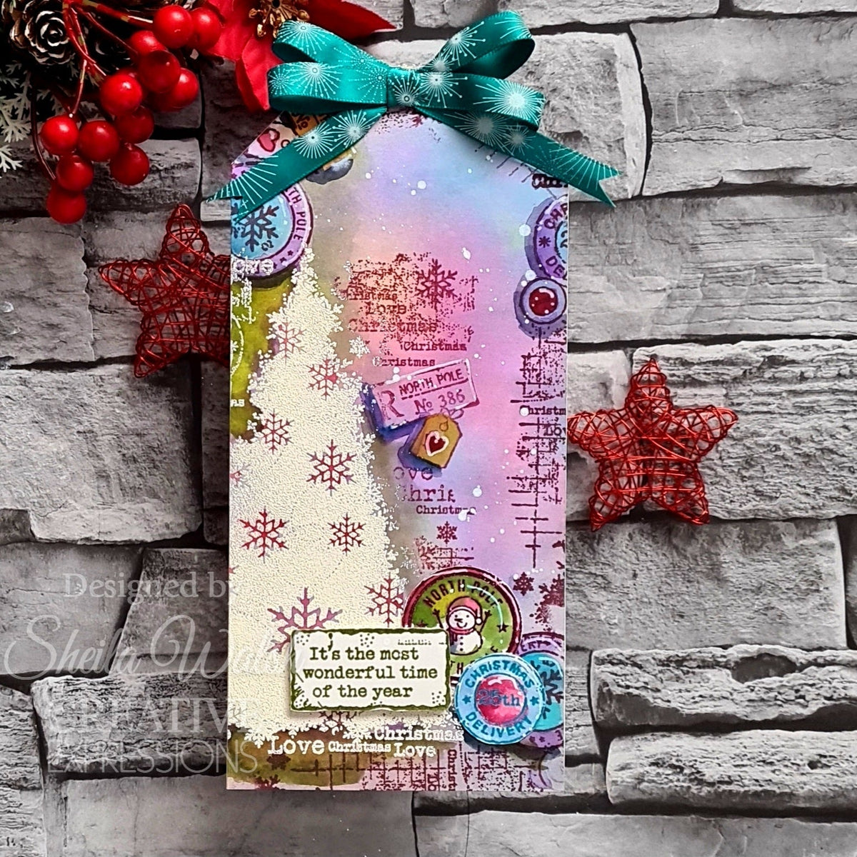 Assortiment de tampons Woodware Clear Singles « Snow Frosted Tree » 10 cm x 15 cm-5