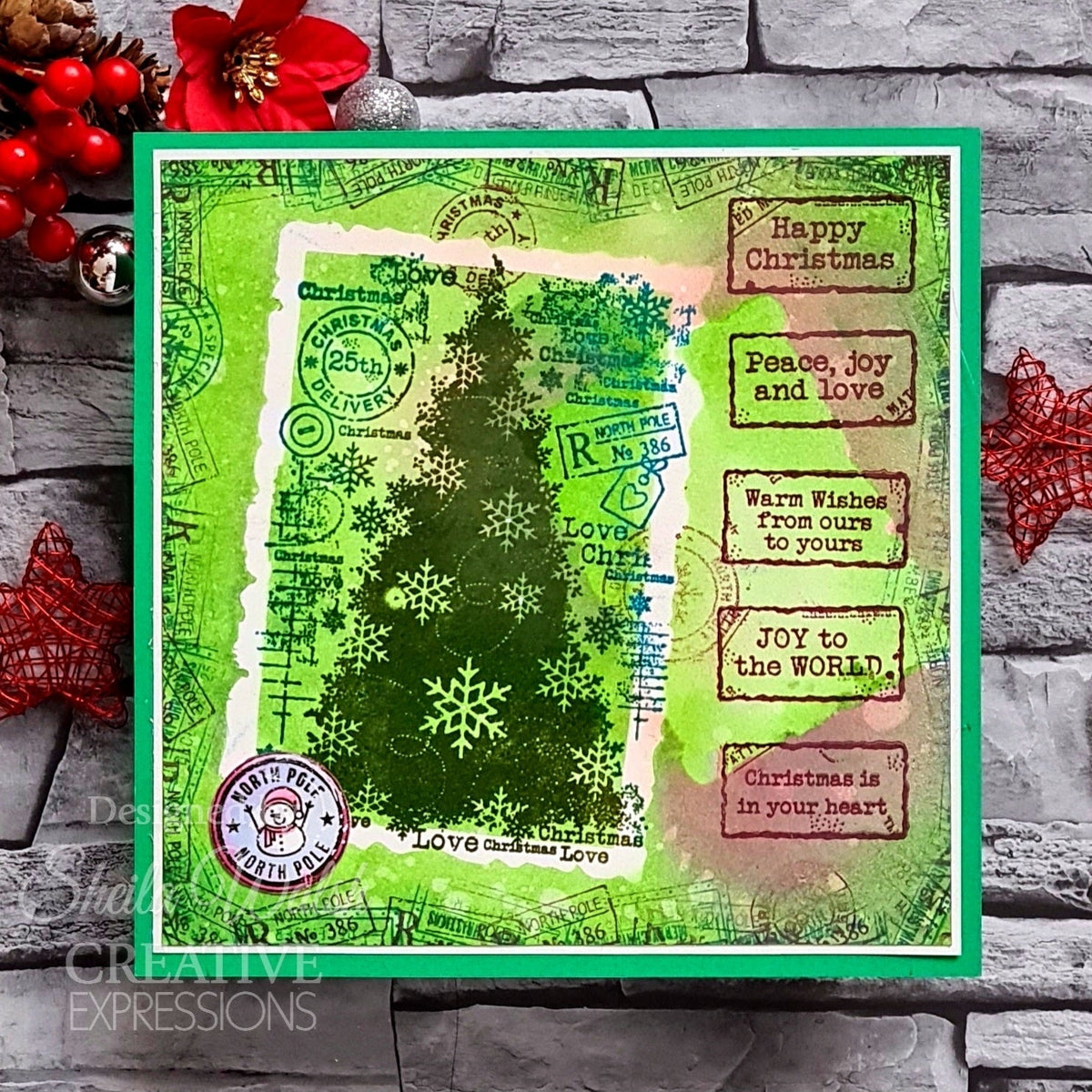 Assortiment de tampons Woodware Clear Singles « Snow Frosted Tree » 10 cm x 15 cm-9