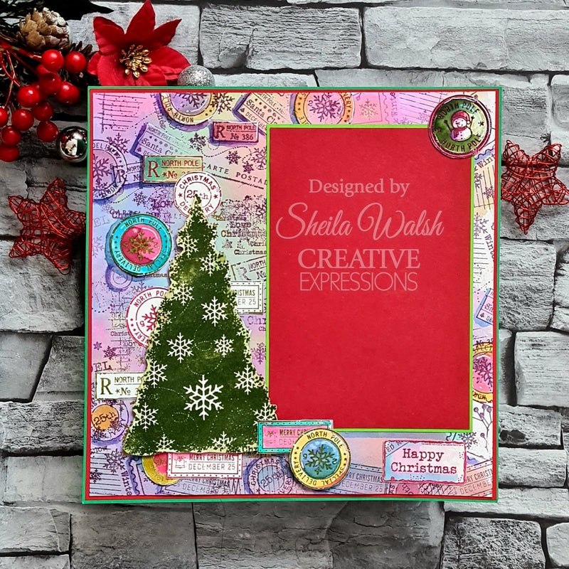 Assortiment de tampons Woodware Clear Singles « Snow Frosted Tree » 10 cm x 15 cm-10