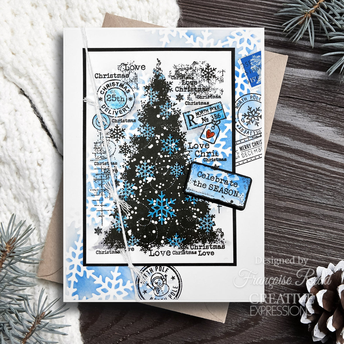 Assortiment de tampons Woodware Clear Singles « Snow Frosted Tree » 10 cm x 15 cm-4