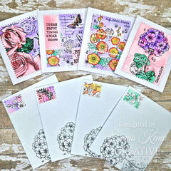 Woodware Clear Singles Postal Rose 4 in x 6 in Stamp Set-13