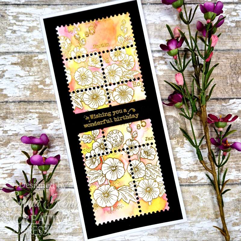 Woodware Clear Singles Hollyhocks 4 in x 6 in Stamp Set-4