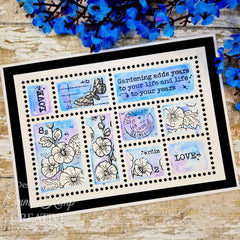 Woodware Clear Singles Hollyhocks 4 in x 6 in Stamp Set-5