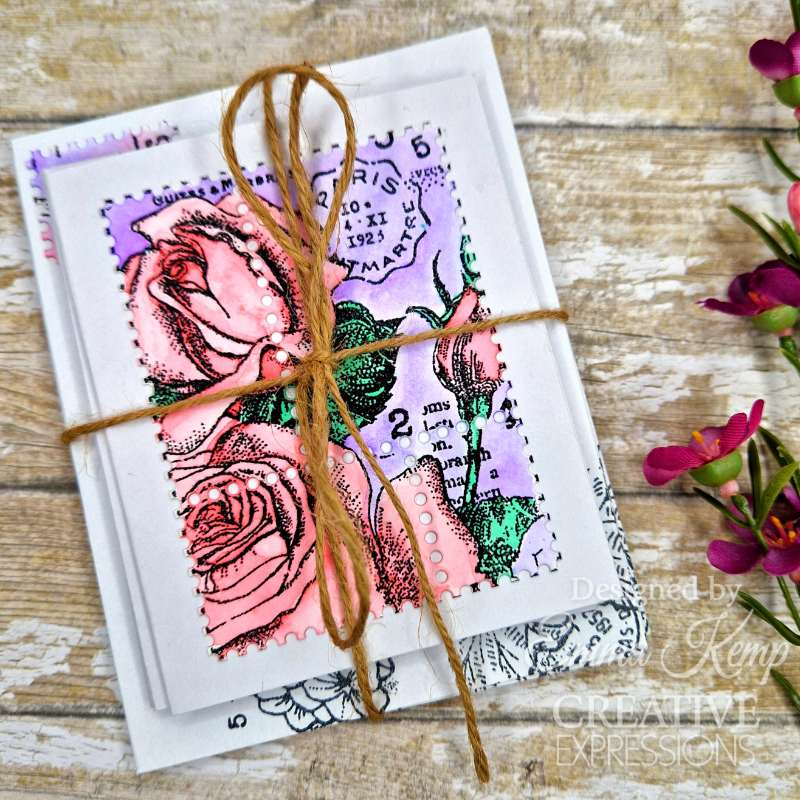 Set de sellos Woodware Clear Singles Mini Geranium de 3 pulgadas x 4 pulgadas-5