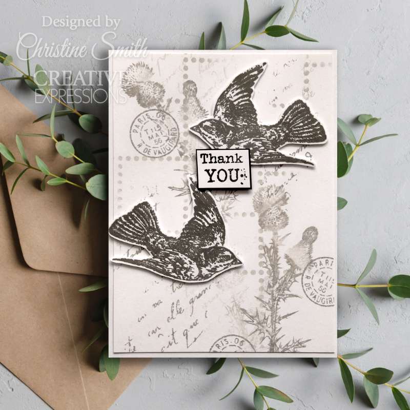 Woodware Clear Singles Flying Birds 4 in x 6 in Stamp Set-4