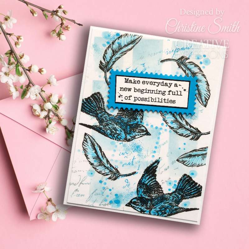 Woodware Clear Singles Flying Birds 4 in x 6 in Stamp Set-6