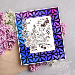 Woodware Clear Singles Hollyhocks 4 in x 6 in Stamp Set-10