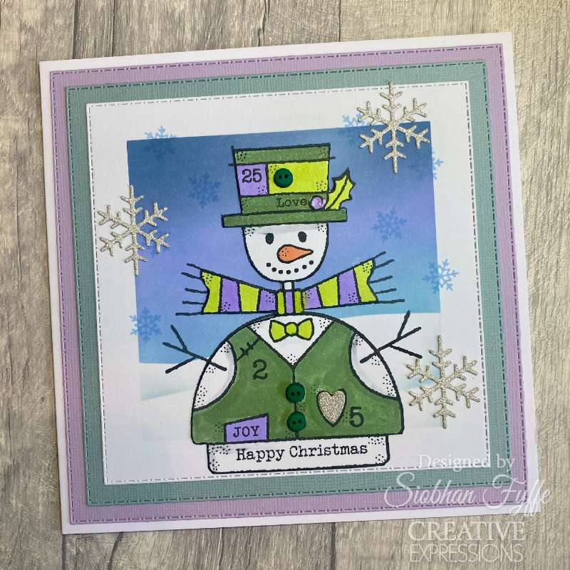 Woodware Clear Singles Wooden Snowman 4 in x 6 in Stamp Set-3