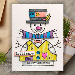 Woodware Clear Singles Wooden Snowman 4 in x 6 in Stamp Set-2