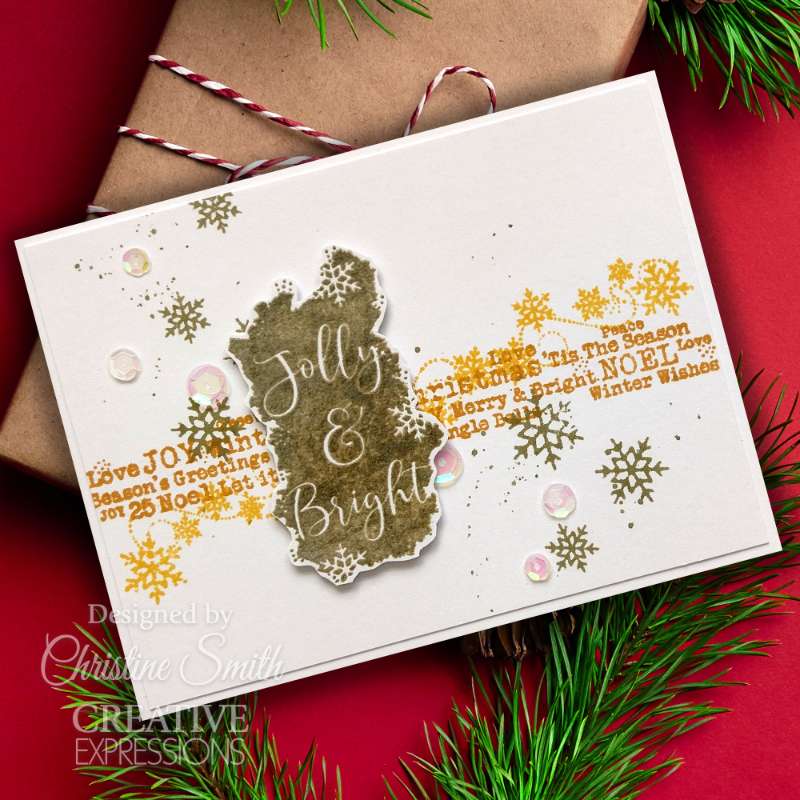 Woodware Clear Singles Christmas Borders 4 in x 6 in Stamp Set-12