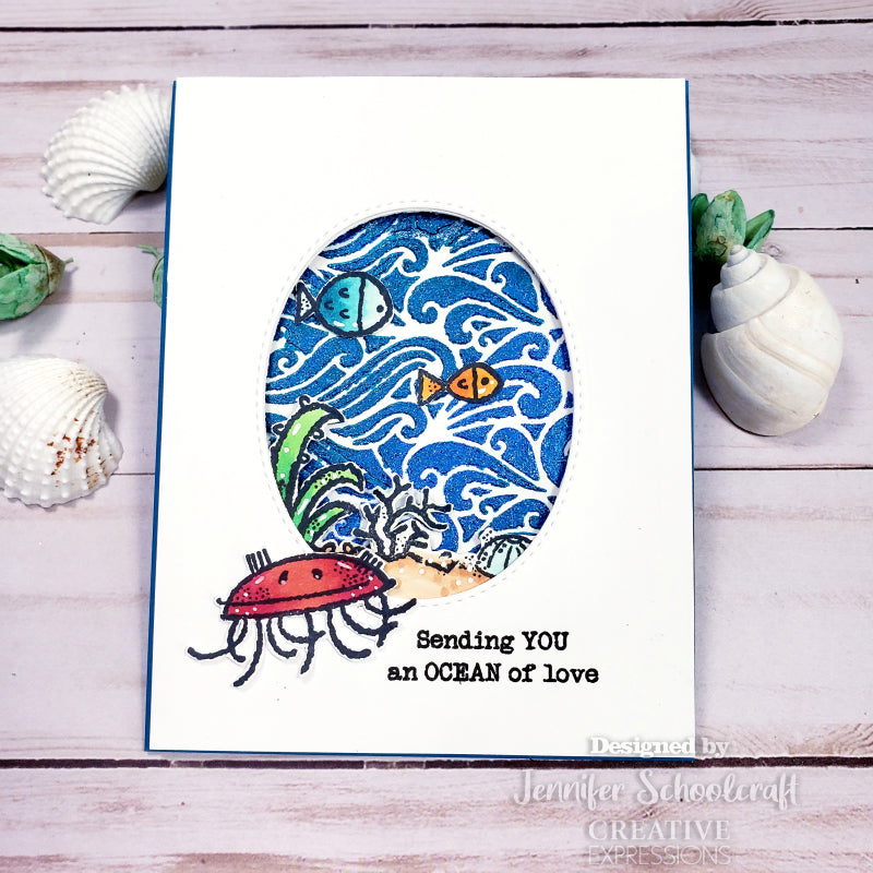 Woodware Clear Singles Sea Turtle 4 in x 6 in Stamp-4