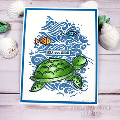 Woodware Clear Singles Sea Turtle 4 in x 6 in Stamp-2